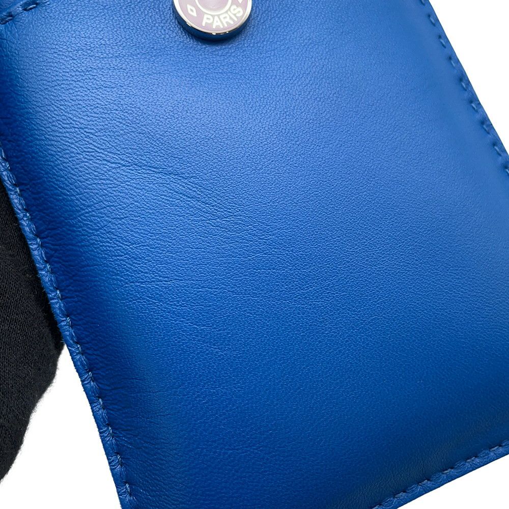 エルメス フォンケース ピロ ブルーフランス/セサミ/ラッカー金具 ラッカー金具 U刻印 HERMES ポーチ
