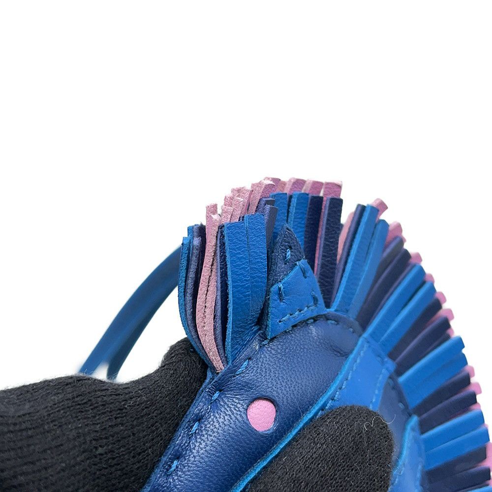 ルメス バッグチャーム ジージー・サバンナ ブルーサフィール/ブルーフランス/モーヴシルベストル ラムスキン Z刻印