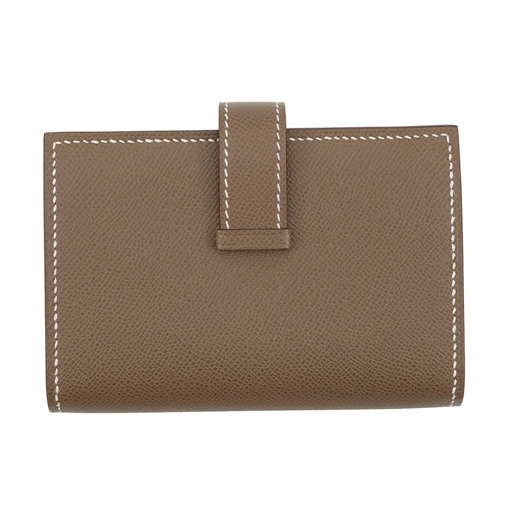 エルメス カードケース ベアン ミニ エトゥープ/ゴールド金具 ヴォーマダム K刻印 HERMES 名刺入れ
