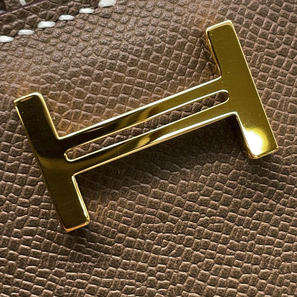 エルメス カードケース ベアン ミニ エトゥープ/ゴールド金具 ヴォーマダム K刻印 HERMES 名刺入れ