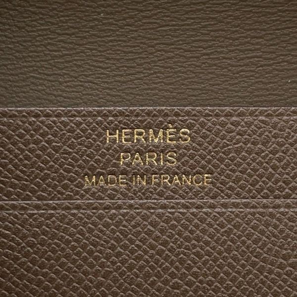 エルメス カードケース ベアン ミニ エトゥープ/ゴールド金具 ヴォーマダム K刻印 HERMES 名刺入れ