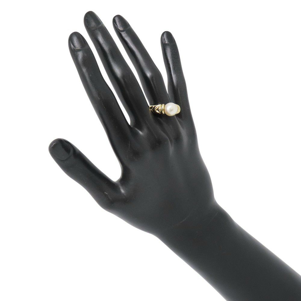 ブルガリ パッソドッピオ アコヤパール K18YGイエローゴールド サイズ約12号 真珠 BVLGARI 指輪 あこや真珠