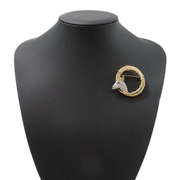 ティファニー ブローチ ジャン・シュランバージェ アイベックス  ダイヤ 計0.87ct/ピンクサファイヤ 1P 0.08ct K18YG/Pt950 60022750