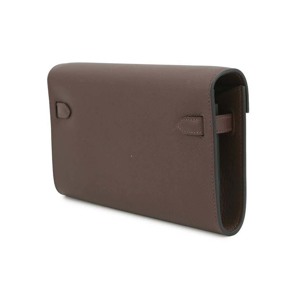 エルメス ケリーウォレット ロング トゥーゴー モカ/シルバー金具 エバーカラー K刻印 財布