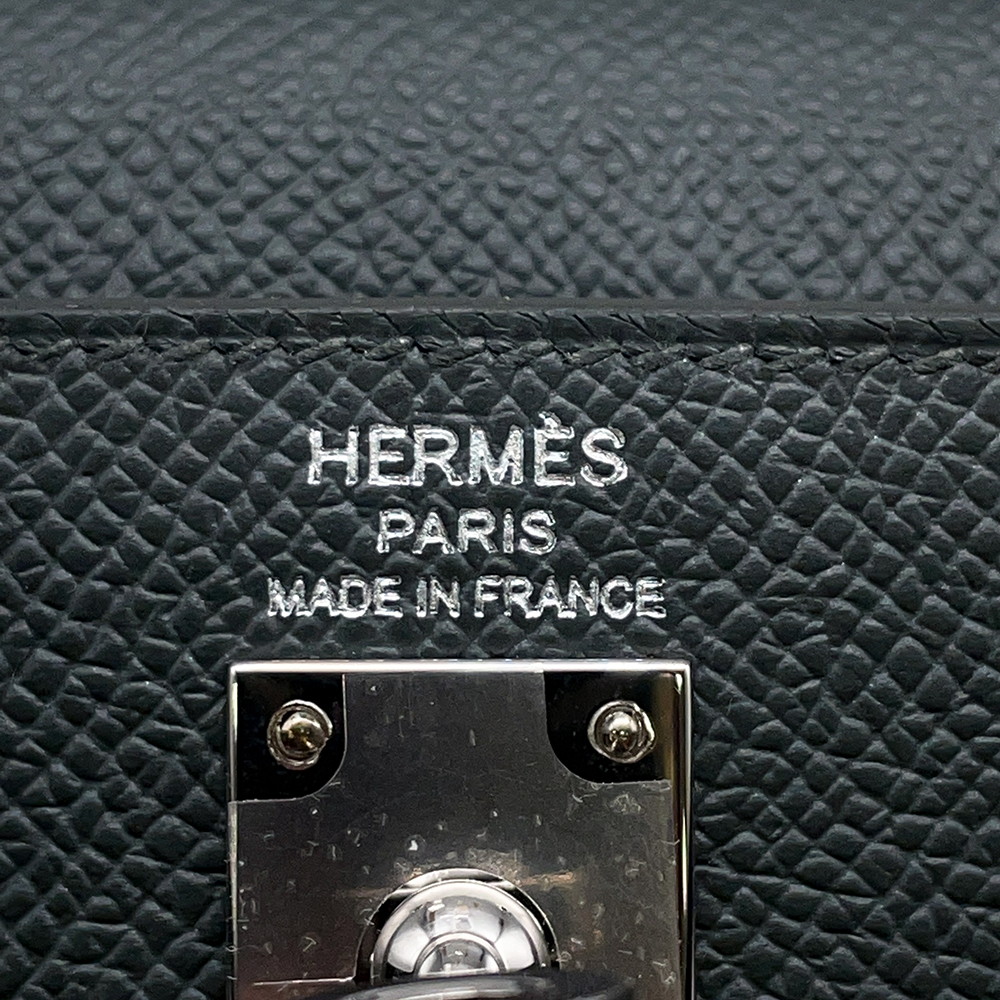 エルメス ハンドバッグ ケリー25 外縫い ヴェールマングローブ/シルバー金具 エプソン K刻印 ２wayショルダー