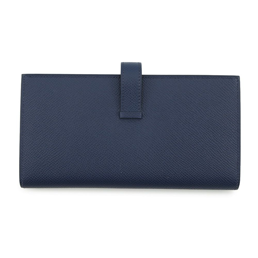 エルメス 長財布 ベアンスフレ ブルーサフィール/シルバー金具 エプソン K刻印 財布