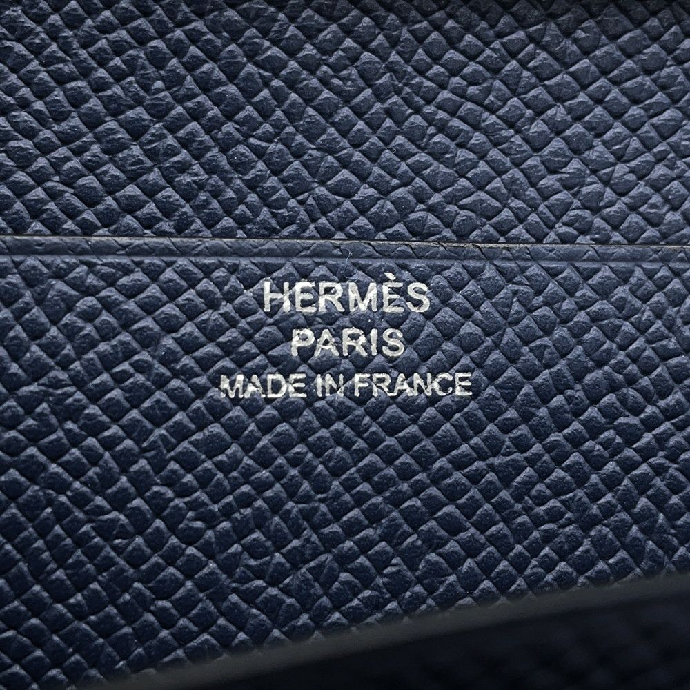 エルメス 長財布 ベアンスフレ ブルーサフィール/シルバー金具 エプソン K刻印 財布