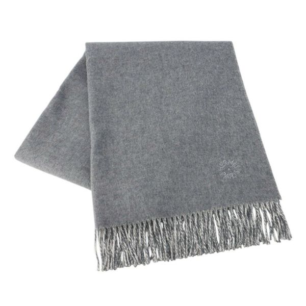 エルメス マフラー ダブルフェイス グリ・フランネル / コートジボワール HERMES ストール