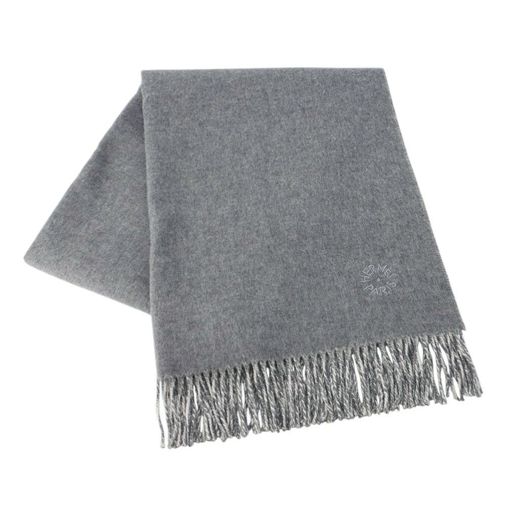 エルメス マフラー ダブルフェイス グリ・フランネル / コートジボワール HERMES ストール