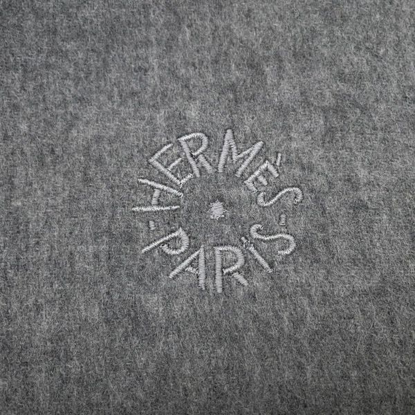 エルメス マフラー ダブルフェイス グリ・フランネル / コートジボワール HERMES ストール