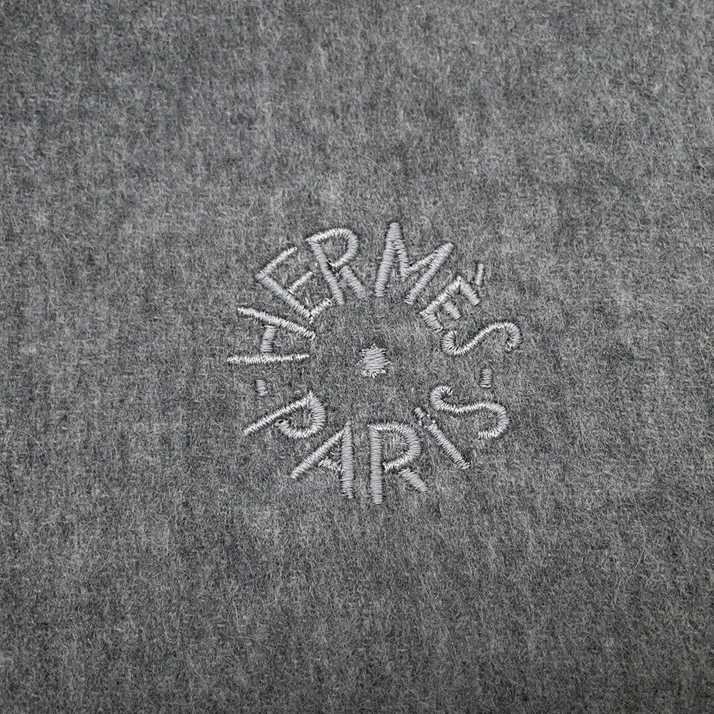 エルメス マフラー ダブルフェイス グリ・フランネル / コートジボワール HERMES ストール