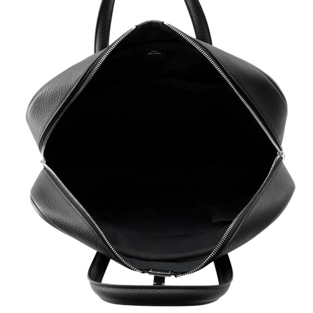 エルメス ブリーフケース ヴィクトリア2 12H ブラック/シルバー金具 トリヨンクレマンス W刻印 メンズ 黒