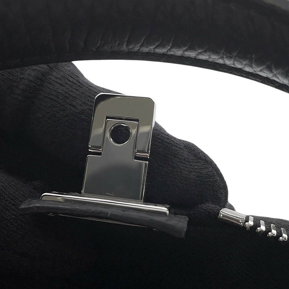 エルメス ブリーフケース ヴィクトリア2 12H ブラック/シルバー金具 トリヨンクレマンス W刻印 メンズ 黒