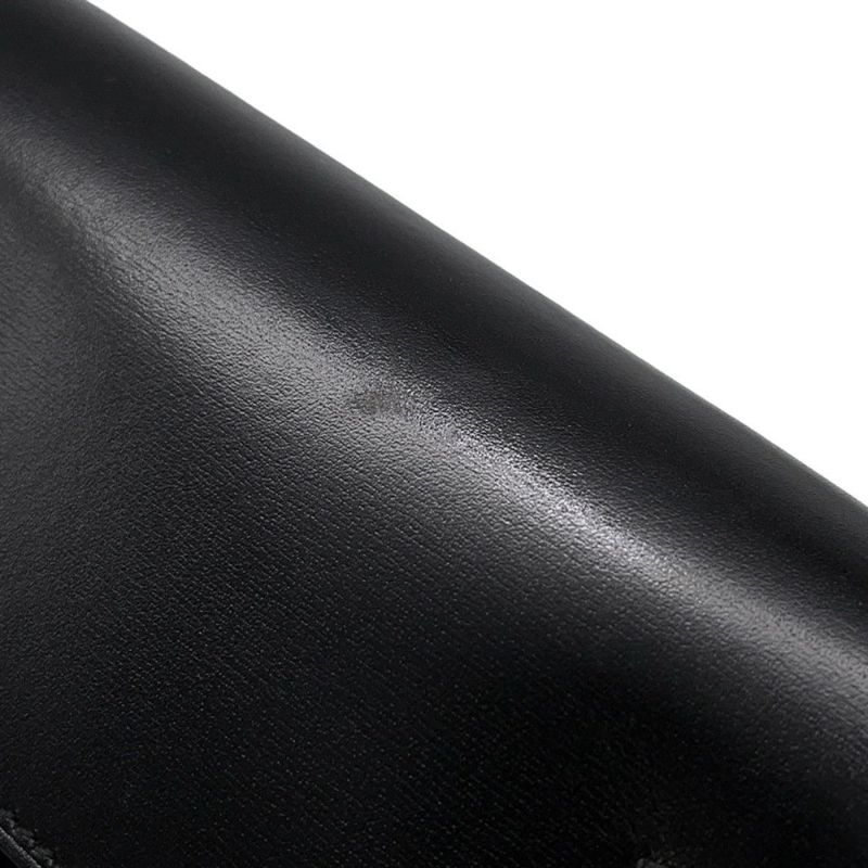 エルメス ケリーウォレット ロング トゥーゴー ブラック/シルバー金具 ボックスカーフ U刻印 HERMES 財布 黒