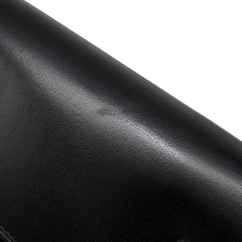 エルメス ケリーウォレット ロング トゥーゴー ブラック/シルバー金具 ボックスカーフ U刻印 HERMES 財布 黒