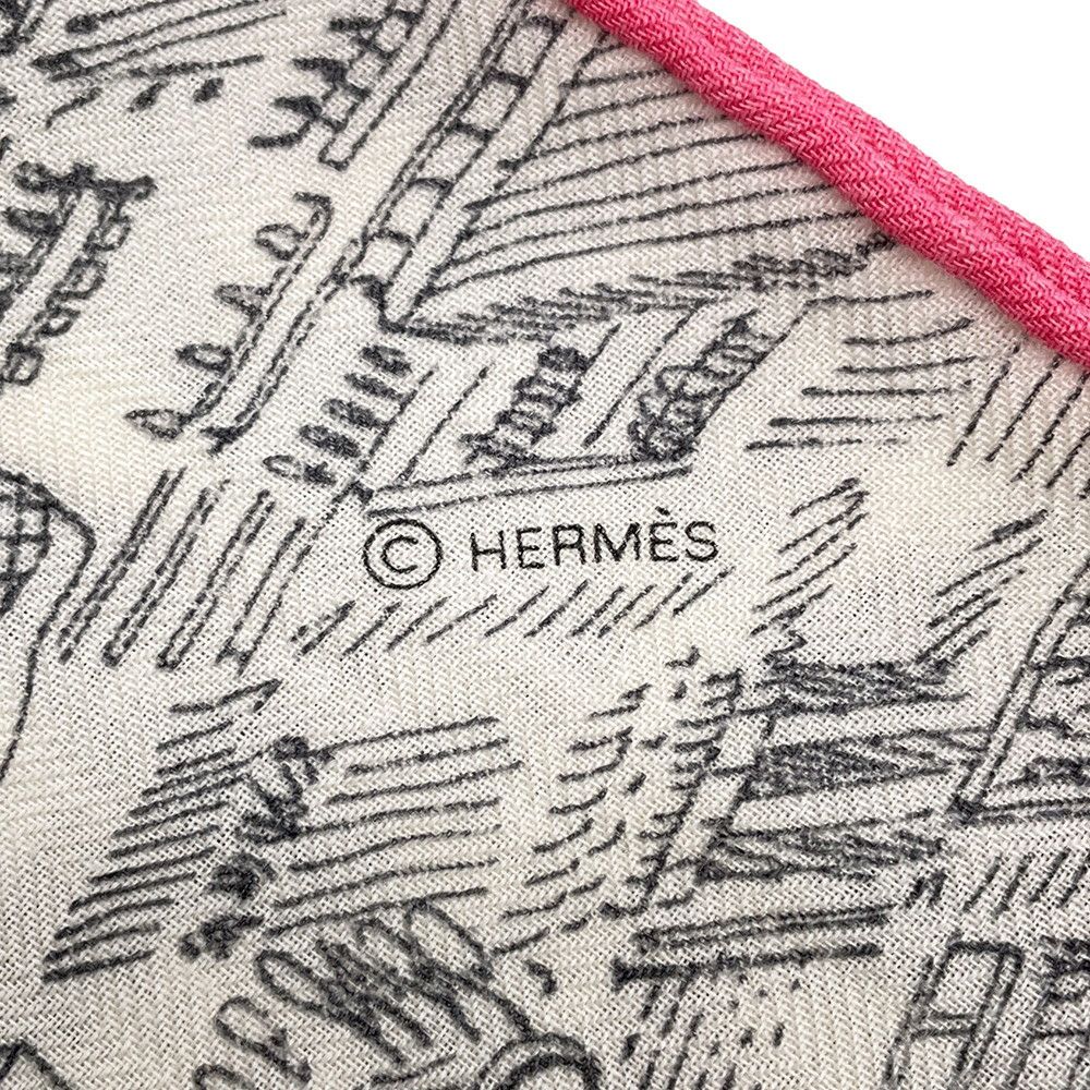 エルメス ストール カレ140 カレジェアン  ヌーベル・シテ・カヴァリエール La Nouvelle Cite Cavaliere シルク カシミヤ 2026春夏