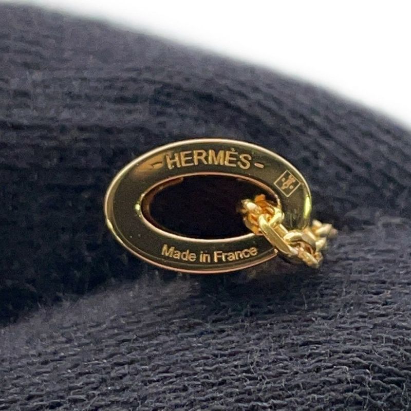 エルメス ネックレス ミニ・ポップアッシュ ブラック/ゴールド金具 HERMES アクセサリー 黒