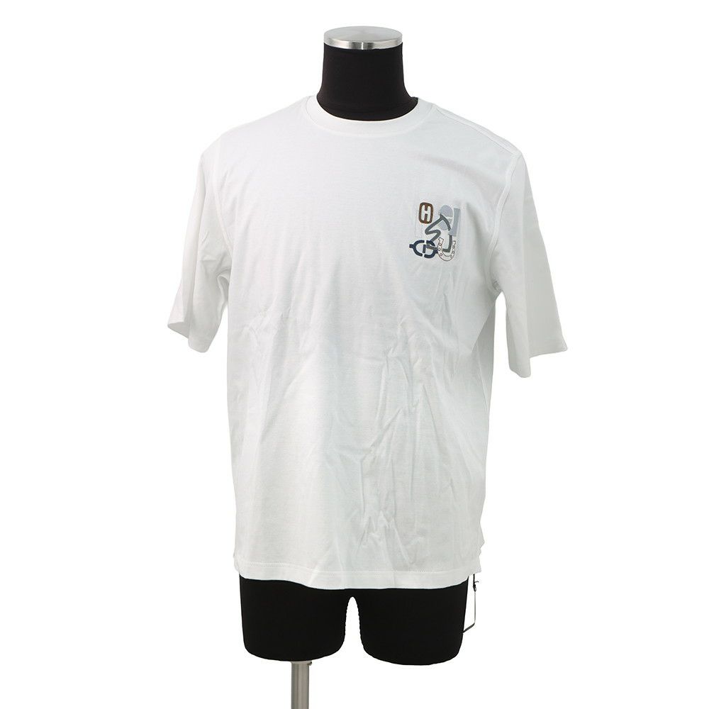 エルメス Tシャツ Hパズル コットン メンズサイズS HERMES トップス 半袖 白