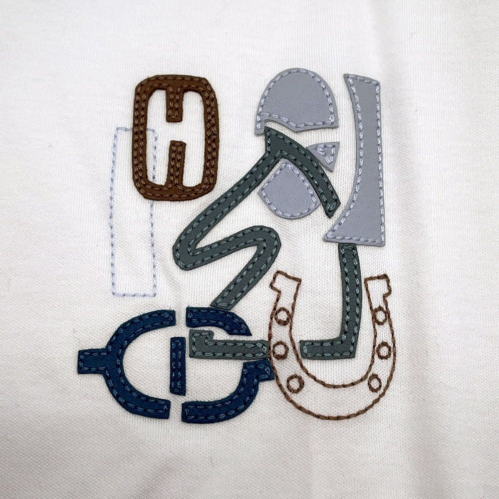 エルメス Tシャツ Hパズル コットン メンズサイズS HERMES トップス 半袖 白