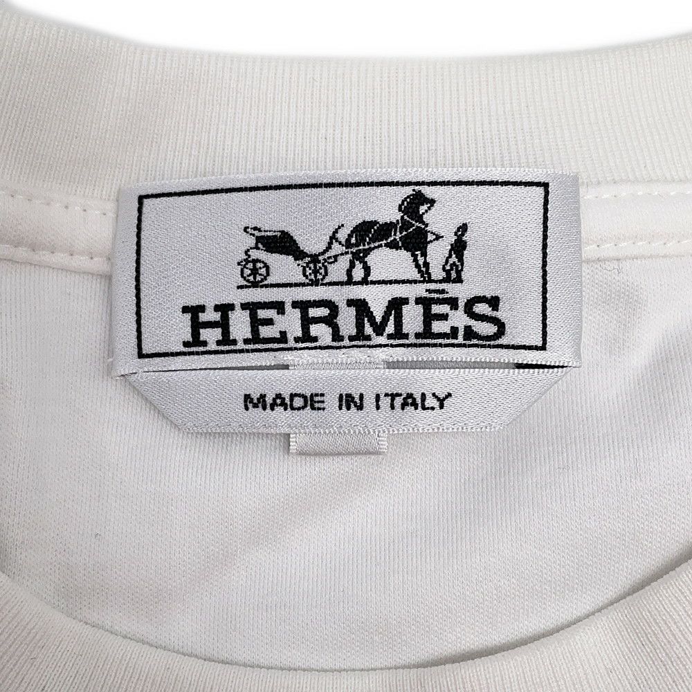 エルメス Tシャツ Hパズル コットン メンズサイズS HERMES トップス 半袖 白