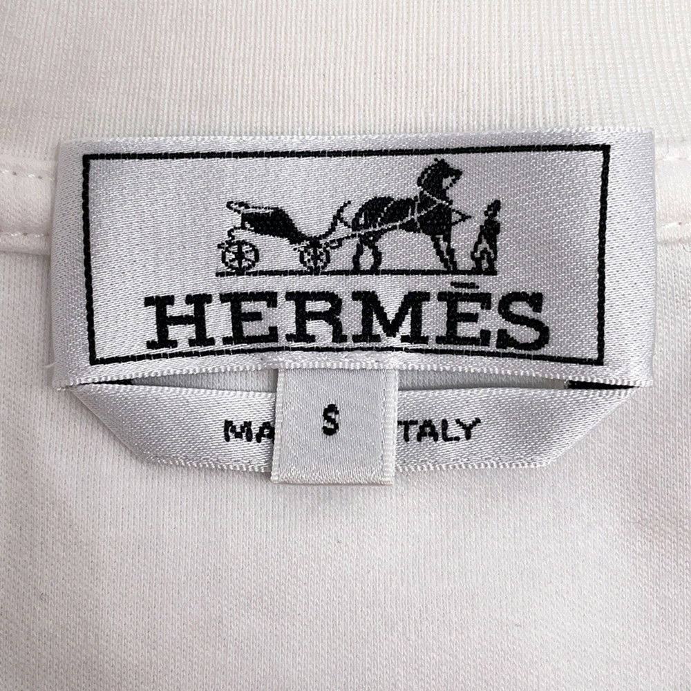 エルメス Tシャツ Hパズル コットン メンズサイズS HERMES トップス 半袖 白
