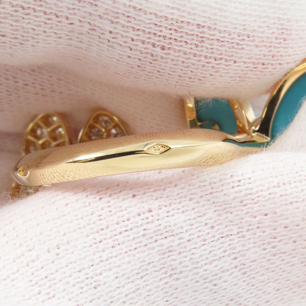 ヴァンクリ リング ドゥ パピヨン アントレ レ ドア リング ターコイズ/ダイヤモンド 36P 計0.99ct K18YG サイズ50 VCARP7UZ00 指輪