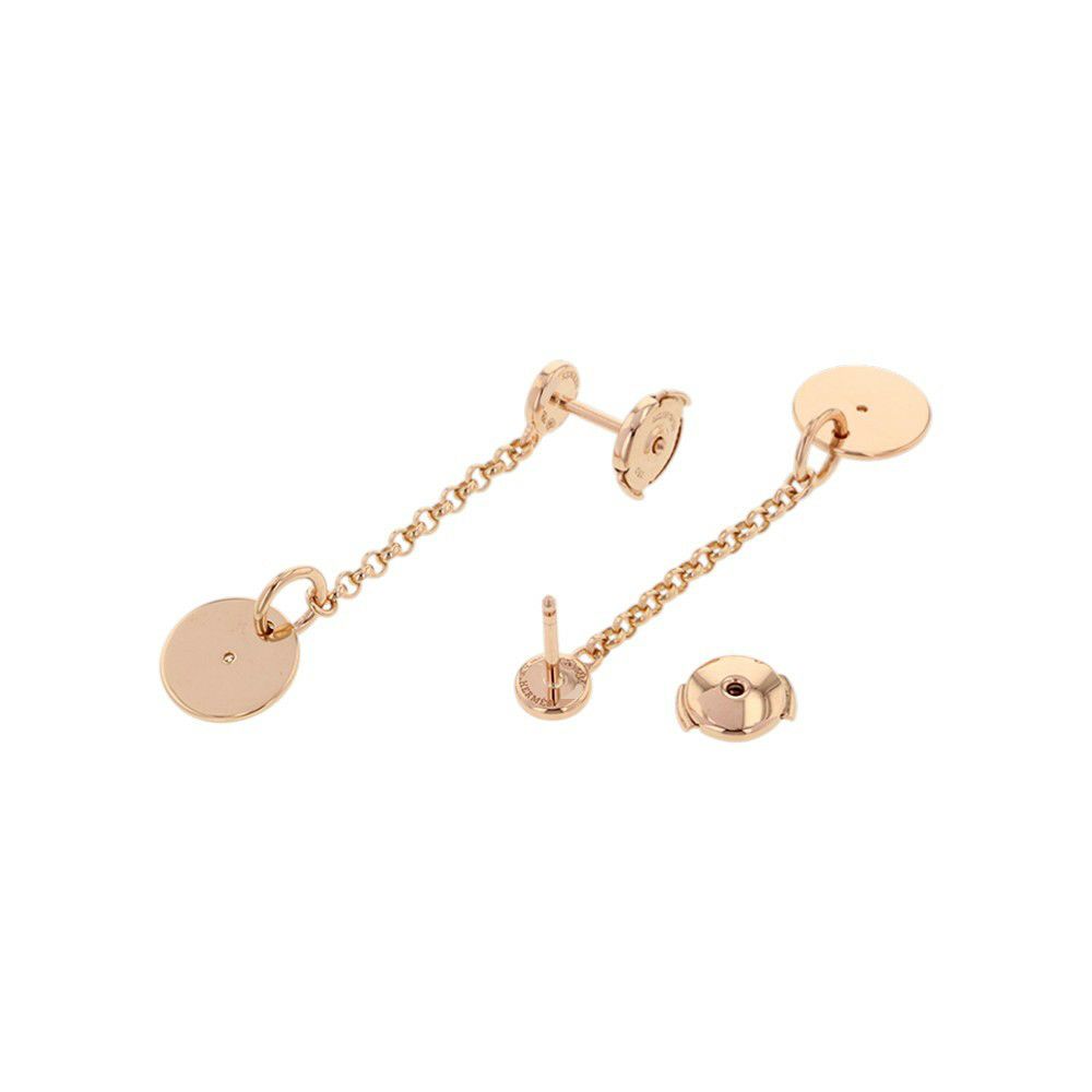 エルメス ピアス ガンバード クルー・ド・セル ピアス ダイヤモンド 計0.04ct K18PGピンクゴールド HERMES Ex-Libris Clou de Selle