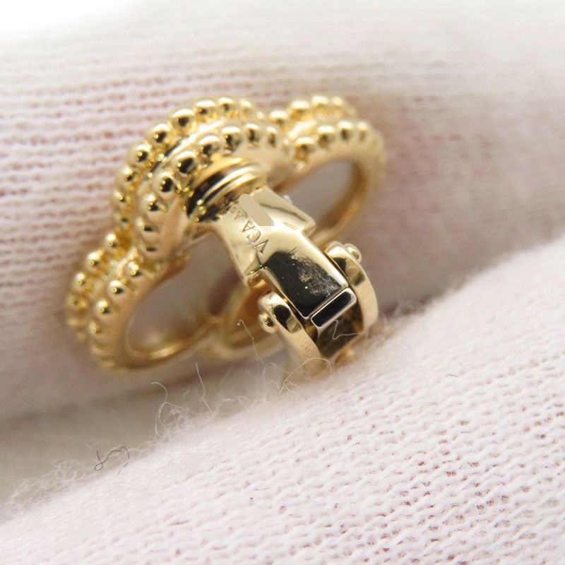 ヴァンクリーフ&アーペル ピアス ヴィンテージ アルハンブラ イヤリング マザーオブパール K18YGイエローゴールド VCARA44100