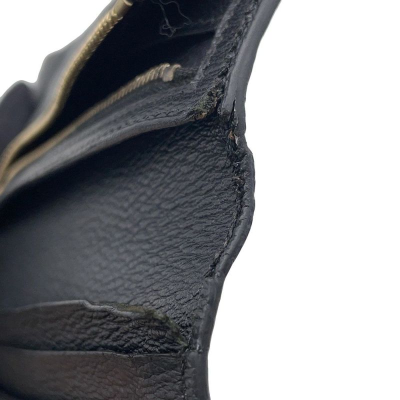 エルメス 長財布 ベアンクラシック ブラック/ゴールド金具 リザード □E刻印 HERMES 財布 黒