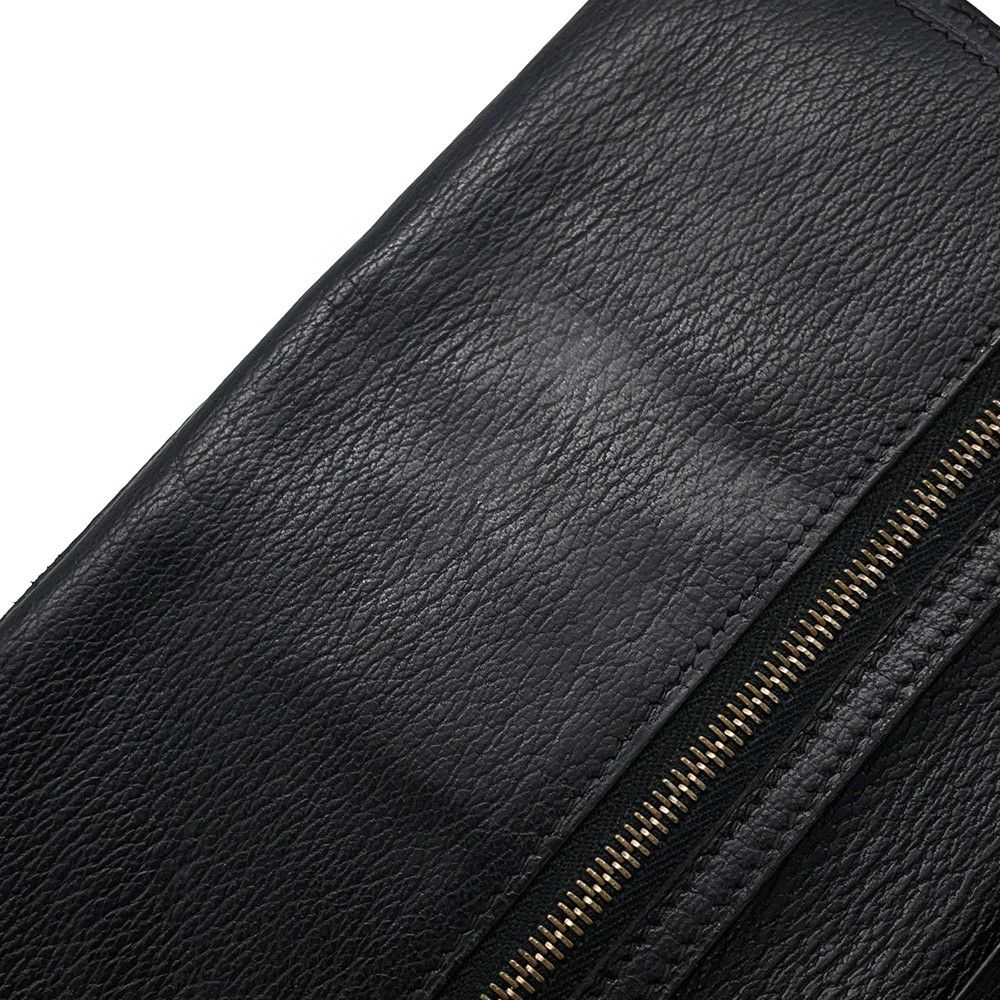 エルメス 長財布 ベアンクラシック ブラック/ゴールド金具 リザード □E刻印 HERMES 財布 黒