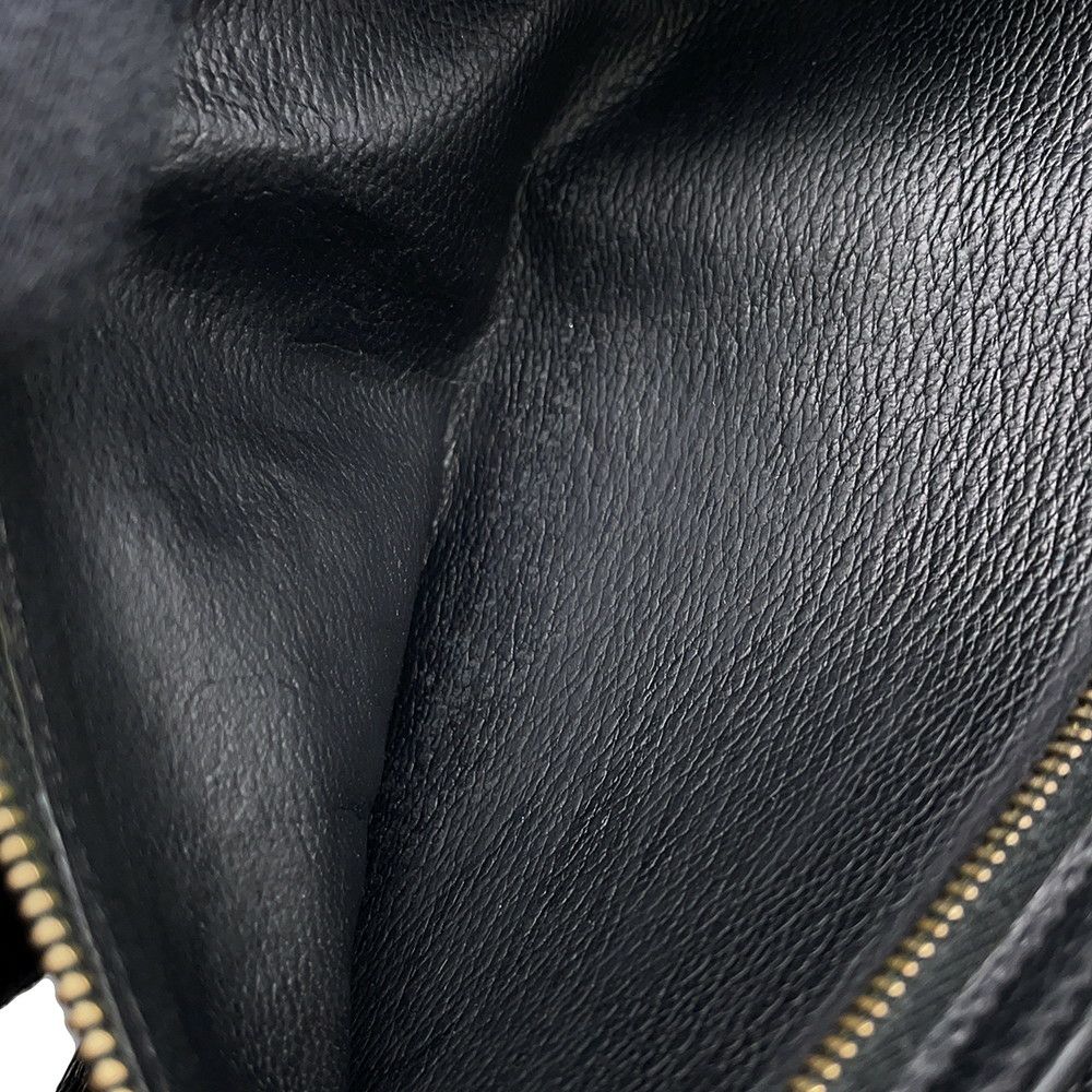 エルメス 長財布 ベアンクラシック ブラック/ゴールド金具 リザード □E刻印 HERMES 財布 黒