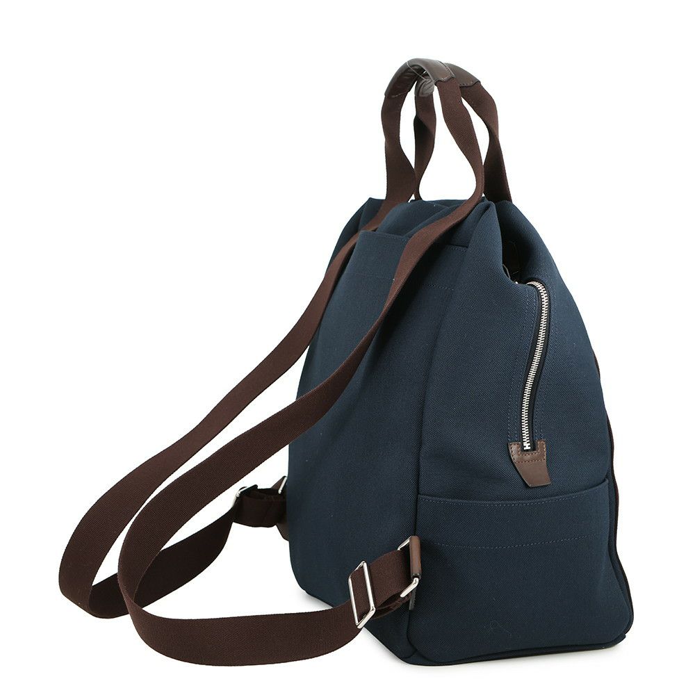 エルメス リュック サックドパンサージュ グルーム  ネイビー/フー/シルバー金具 トワルシェブロン/キャンバス バックパック
