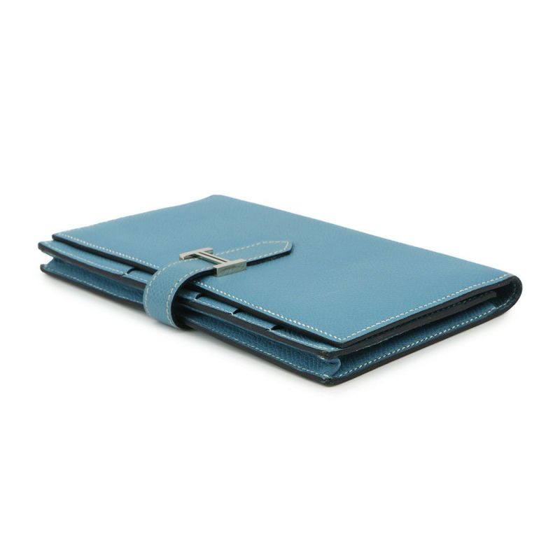 エルメス 長財布 ベアンスフレ ブルージーン/シルバー金具 エプソン □N刻印 HERMES 財布