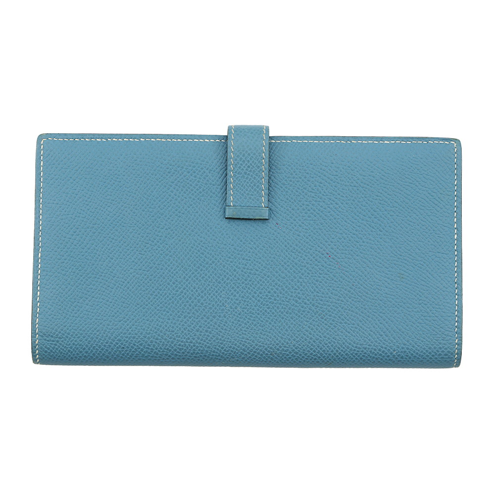 エルメス 長財布 ベアンスフレ ブルージーン/シルバー金具 エプソン □N刻印 HERMES 財布