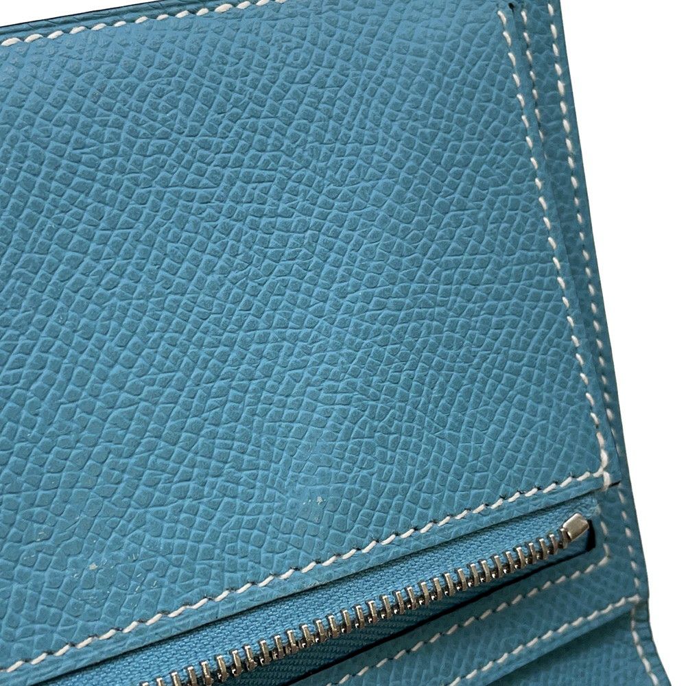 エルメス 長財布 ベアンスフレ ブルージーン/シルバー金具 エプソン □N刻印 HERMES 財布