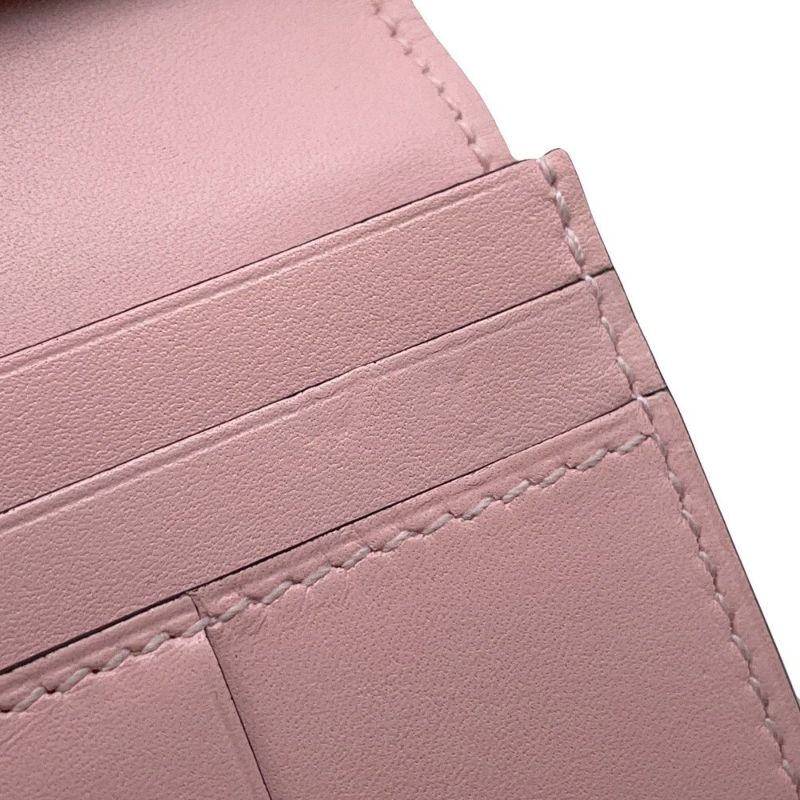 エルメス 長財布 ベアンスフレ ローズサクラ/ブーゲンビリア/シルバー金具 タデラクト/リザード X刻印