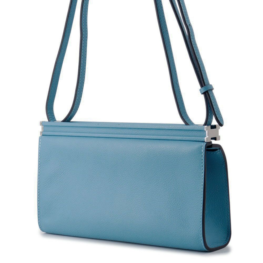 エルメス ショルダーバッグ クリックH 21 ブルージーン/シルバー金具 エバーグレイン D刻印