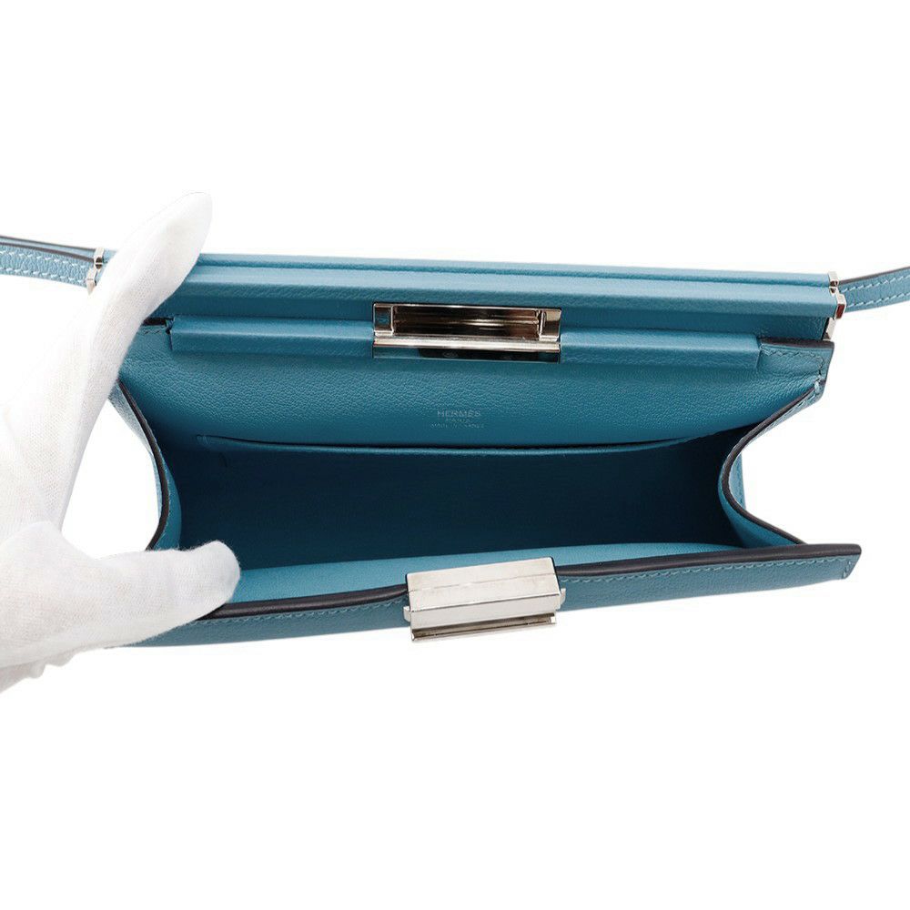 エルメス ショルダーバッグ クリックH 21 ブルージーン/シルバー金具 エバーグレイン D刻印