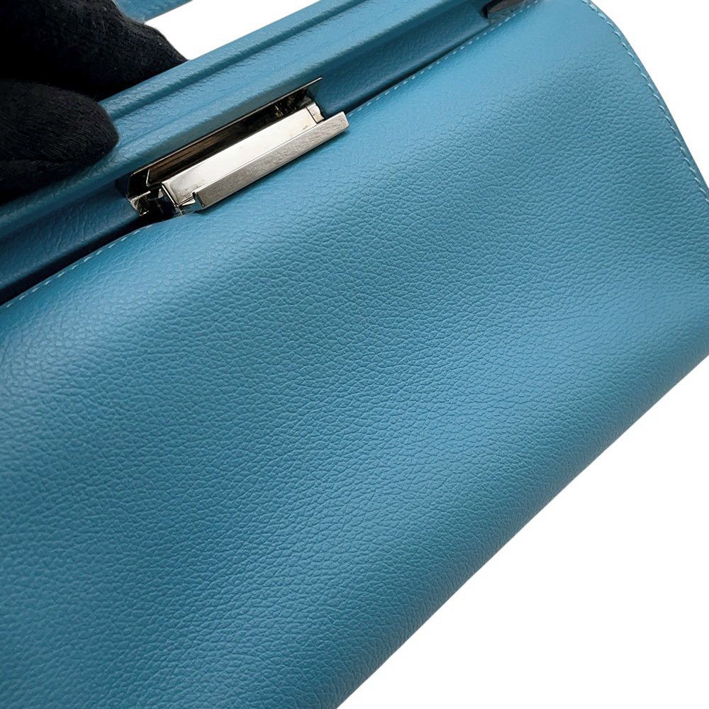 エルメス ショルダーバッグ クリックH 21 ブルージーン/シルバー金具 エバーグレイン D刻印