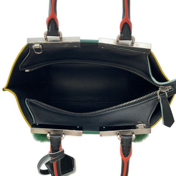 フェンディ ハンドバッグ プチ トロワジュール レザー 8BH333 FENDI 2wayショルダーバッグ 黒