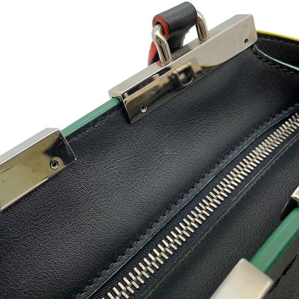 フェンディ ハンドバッグ プチ トロワジュール レザー 8BH333 FENDI 2wayショルダーバッグ 黒