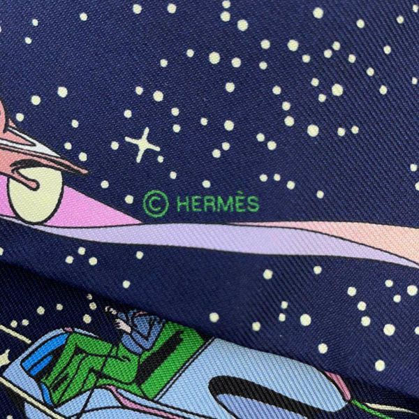 エルメス スカーフ ツイリー スペースダービー Space Derby HERMES シルクツイル 2022秋冬