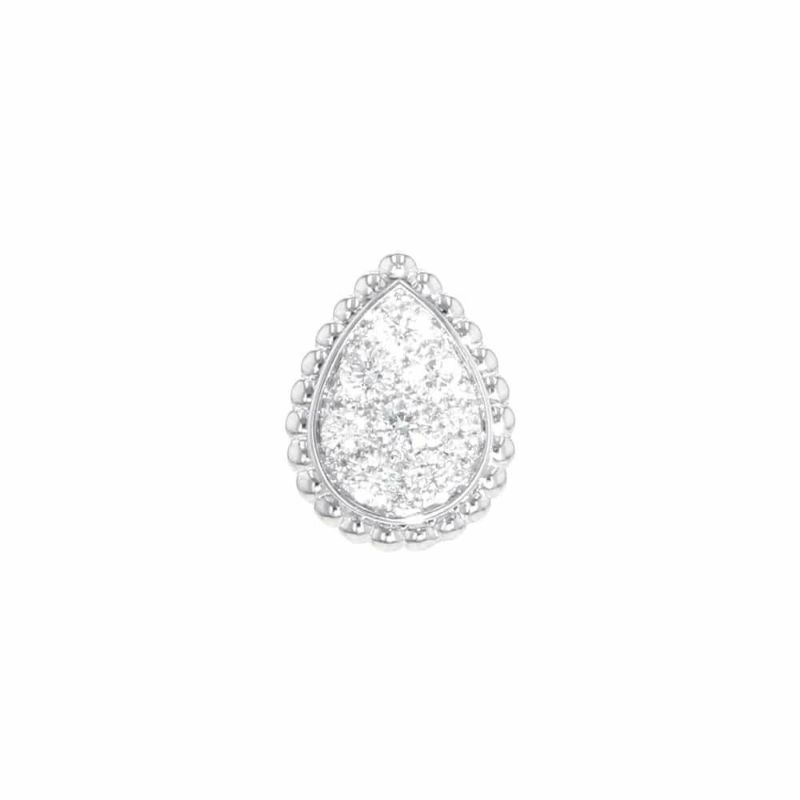 ブシュロン ピアス セルパンボエム 2モチーフ シングル スタッズイヤリング アクアプレーズ 1P 1.53ct ダイヤ 8P 計0.16ct K18WG