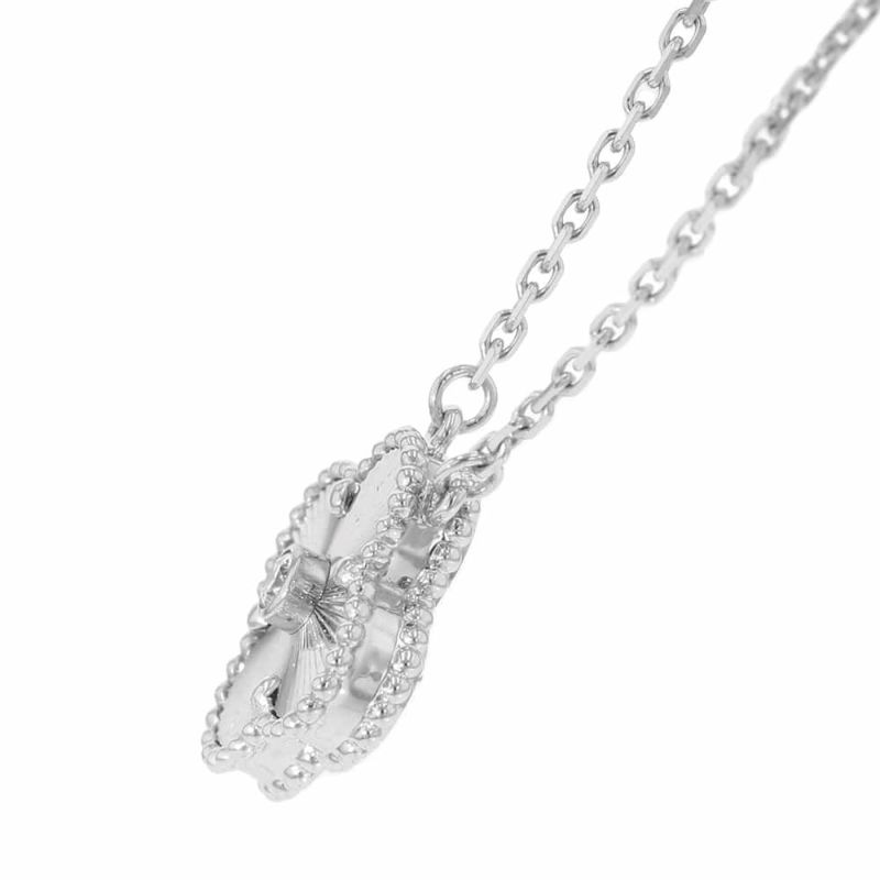 ヴァンクリーフ&アーペル ネックレス ヴィンテージ アルハンブラ ギヨシェ ダイヤ 1P K18WG VCARP6L800 2020年ホリデー限定