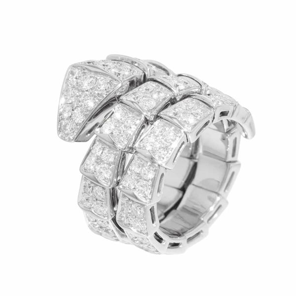 ブルガリ リング セルペンティ ヴァイパー リング ダイヤモンド 2.77ct K18WGホワイトゴールド サイズM 345226 BVLGARI 指輪