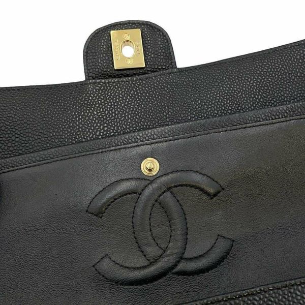 シャネル チェーンショルダーバッグ マトラッセ25 ココマーク ダブルチェーン キャビアスキン A01112 CHANEL 黒