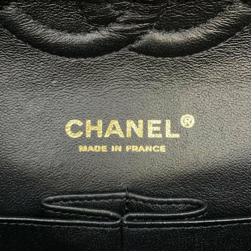 シャネル チェーンショルダーバッグ マトラッセ25 ココマーク ダブルチェーン キャビアスキン A01112 CHANEL 黒