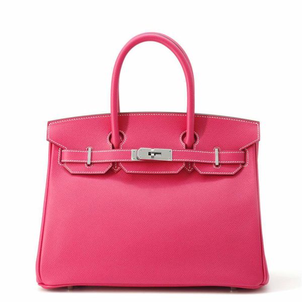 エルメス バーキン30 ローズティリアン/シルバー金具 エプソン □Q刻印 HERMES Birkin ハンドバッグ