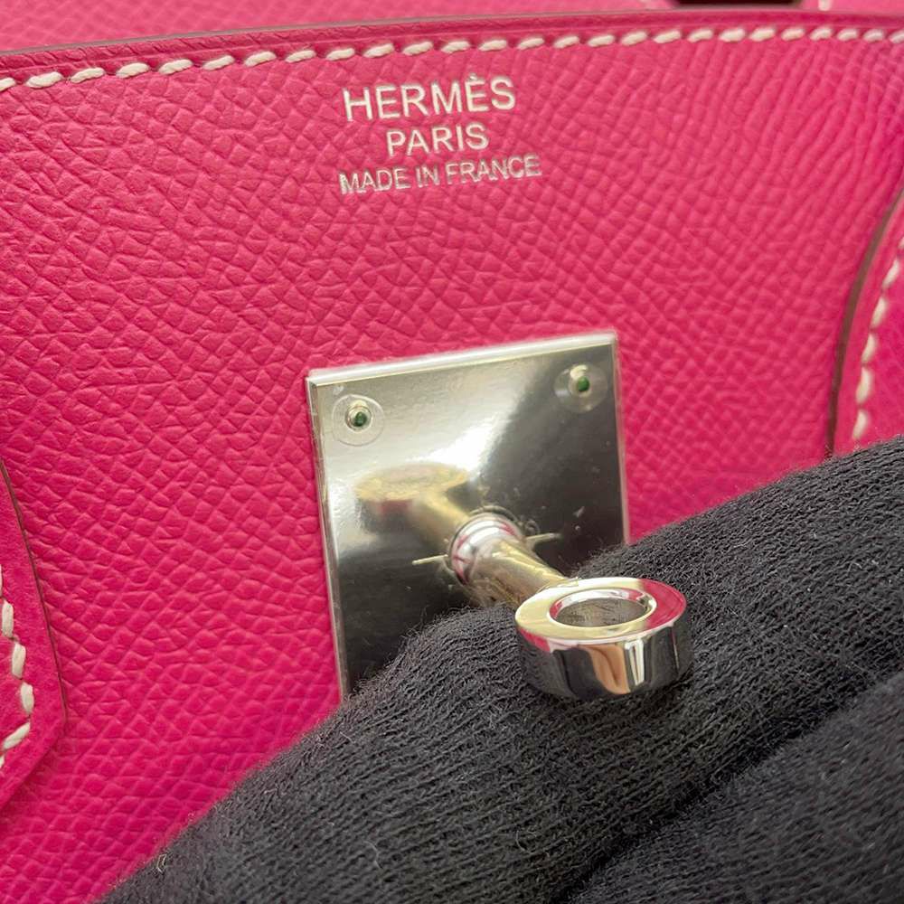 エルメス バーキン30 ローズティリアン/シルバー金具 エプソン □Q刻印 HERMES Birkin ハンドバッグ