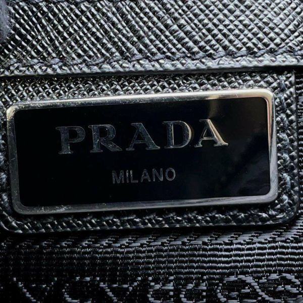 プラダ ショルダーバッグ ナイロン サフィアーノレザー 2VH118 PRADA バッグ 黒